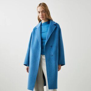 Lore Coat Topaz - Blue Brushed Wool Coat